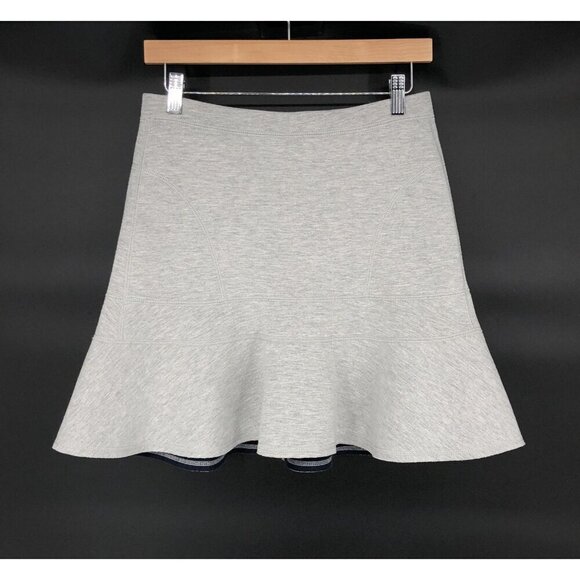 J. Crew Dresses & Skirts - J. Crew Neoprene Surf Skirt Women's S Light Grey Flared Hem Preppy Office Siren